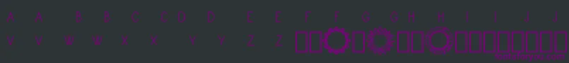 Шрифт Monogram Framer Demo – фиолетовые шрифты на чёрном фоне