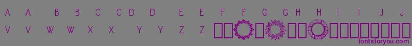 Шрифт Monogram Framer Demo – фиолетовые шрифты на сером фоне