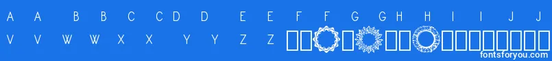 Шрифт Monogram Framer Demo – белые шрифты на синем фоне