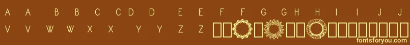 Шрифт Monogram Framer Demo – жёлтые шрифты на коричневом фоне