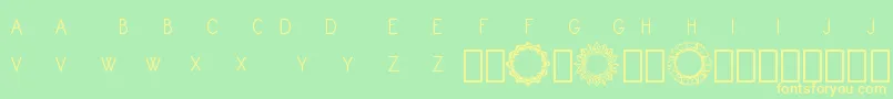 Шрифт Monogram Framer Demo – жёлтые шрифты на зелёном фоне
