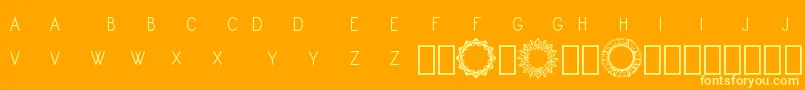 Czcionka Monogram Framer Demo – żółte czcionki na pomarańczowym tle