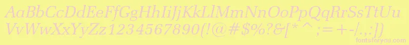 Police Zapfelliptical711cbtItalic – polices roses sur fond jaune