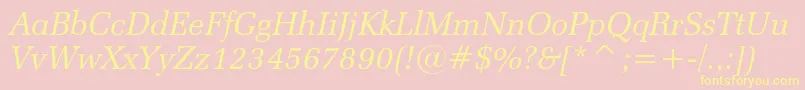Police Zapfelliptical711cbtItalic – polices jaunes sur fond rose