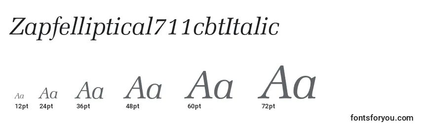 Размеры шрифта Zapfelliptical711cbtItalic
