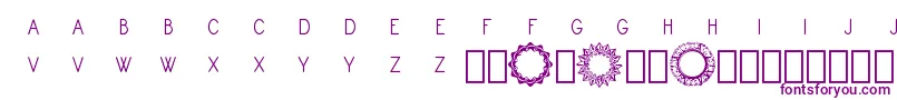 Czcionka Monogram Framer Demo – fioletowe czcionki na białym tle