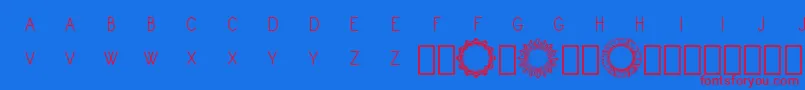 Monogram Framer Demo Font – Red Fonts on Blue Background