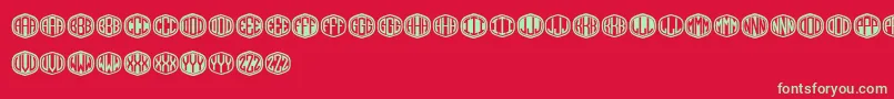 Monograma Font – Green Fonts on Red Background