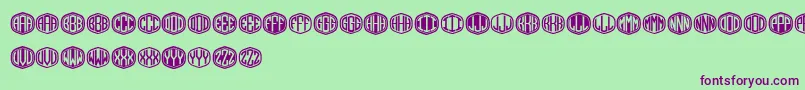 Monograma Font – Purple Fonts on Green Background