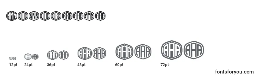 Размеры шрифта Monograma