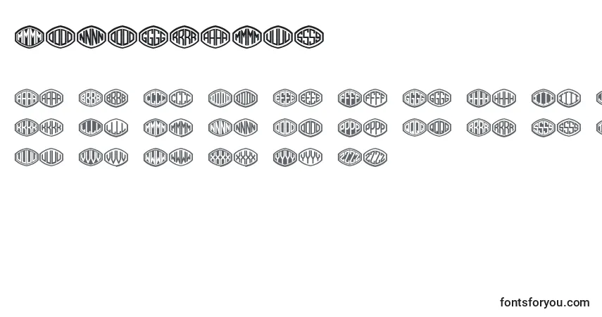 Schriftart Monogramus – Alphabet, Zahlen, spezielle Symbole