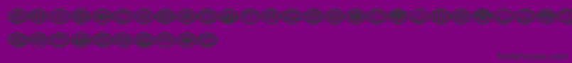 Monogramus-fontti – mustat fontit violetilla taustalla