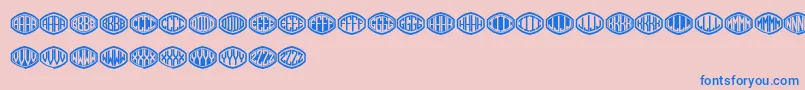 Monogramus Font – Blue Fonts on Pink Background