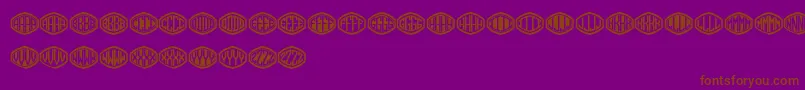 Monogramus-fontti – ruskeat fontit violetilla taustalla