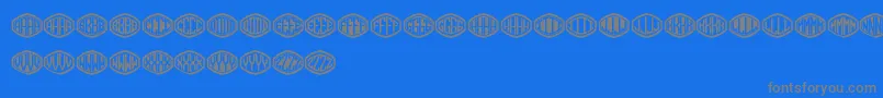 Monogramus Font – Gray Fonts on Blue Background