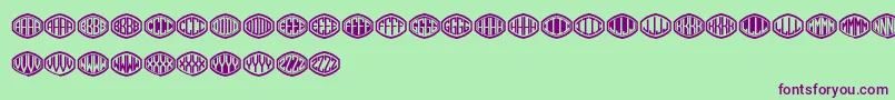 Monogramus-fontti – violetit fontit vihreällä taustalla