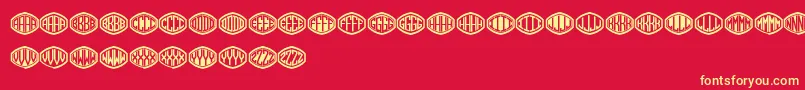 フォントMonogramus – 黄色の文字、赤い背景