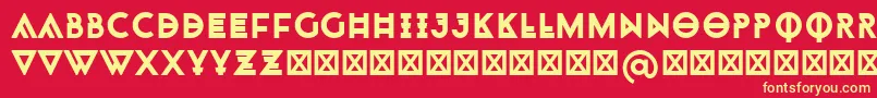フォントMonohipster – 黄色の文字、赤い背景