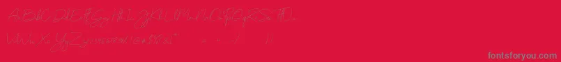Monoline Font – Gray Fonts on Red Background