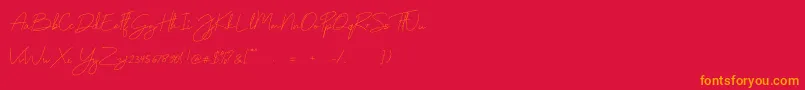 Monoline Font – Orange Fonts on Red Background