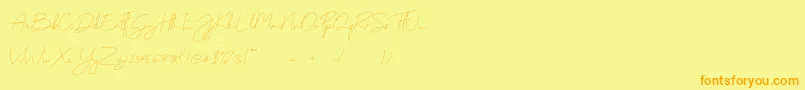 Monoline Font – Orange Fonts on Yellow Background