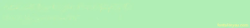 Monoline-Schriftart – Gelbe Schriften auf grünem Hintergrund