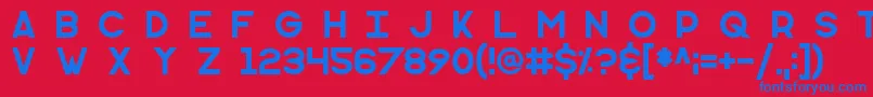 Monometric Font – Blue Fonts on Red Background