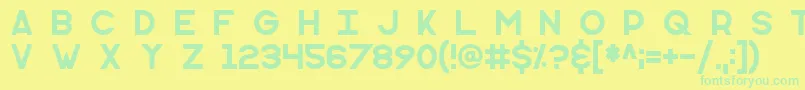 Monometric Font – Green Fonts on Yellow Background