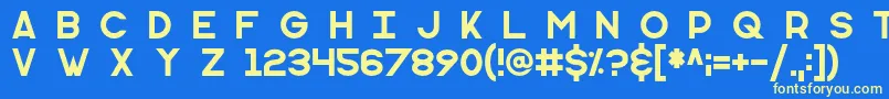 Monometric Font – Yellow Fonts on Blue Background