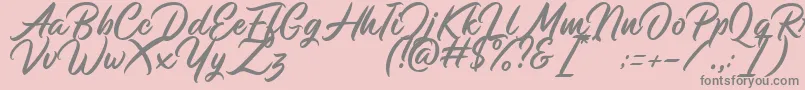 Monopola Script DEMO Font – Gray Fonts on Pink Background