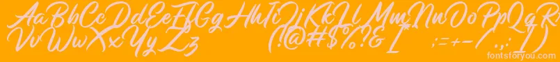 Police Monopola Script DEMO – polices roses sur fond orange