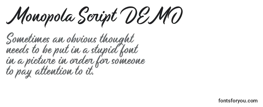 Monopola Script DEMO-fontti