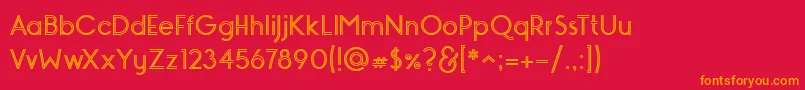 MONOPOLY INLINE Font – Orange Fonts on Red Background