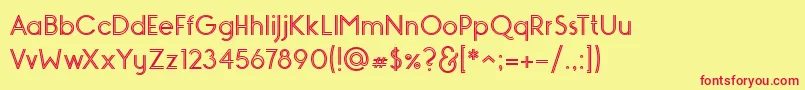 MONOPOLY INLINE Font – Red Fonts on Yellow Background