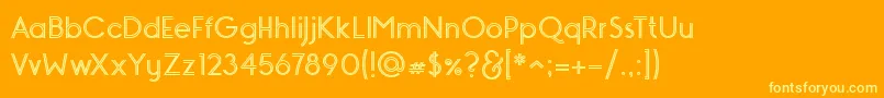 MONOPOLY INLINE-fontti – keltaiset fontit oranssilla taustalla