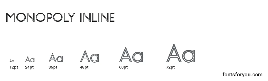 Размеры шрифта MONOPOLY INLINE