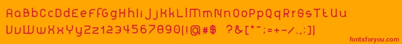 monorail Font – Red Fonts on Orange Background