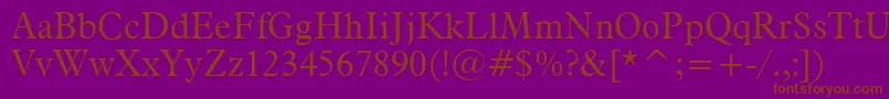 Aldine721LightBt Font – Brown Fonts on Purple Background