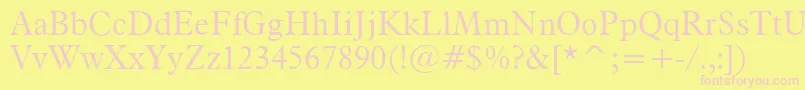 Aldine721LightBt Font – Pink Fonts on Yellow Background