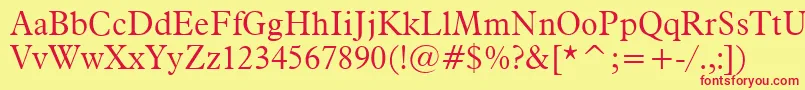 Aldine721LightBt Font – Red Fonts on Yellow Background