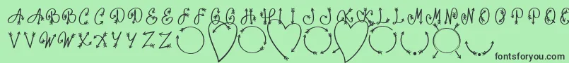 Czcionka Monorow One Font D by 7NTypes – czarne czcionki na zielonym tle