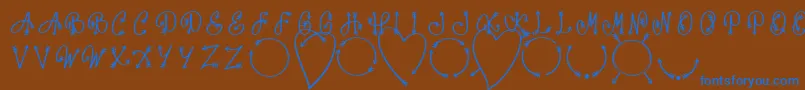 Monorow One Font D by 7NTypes Font – Blue Fonts on Brown Background