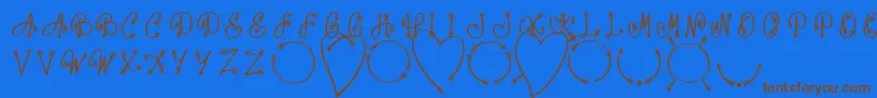 Monorow One Font D by 7NTypes-Schriftart – Braune Schriften auf blauem Hintergrund