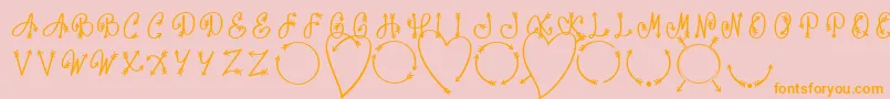 Monorow One Font D by 7NTypes-Schriftart – Orangefarbene Schriften auf rosa Hintergrund
