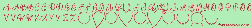Monorow One Font D by 7NTypes Font – Red Fonts on Green Background