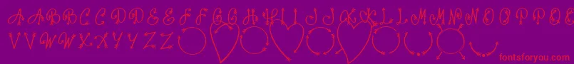 Monorow One Font D by 7NTypes Font – Red Fonts on Purple Background