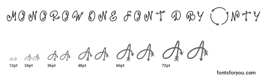 Größen der Schriftart Monorow One Font D by 7NTypes