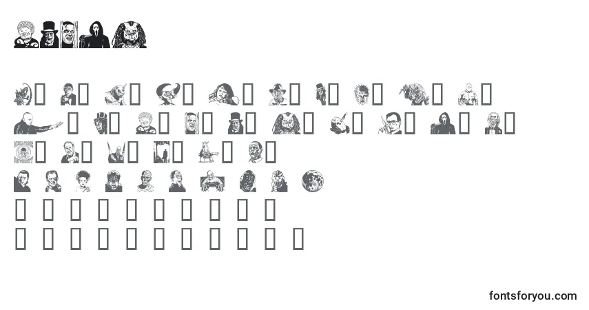 A fonte MONSP    (134791) – alfabeto, números, caracteres especiais