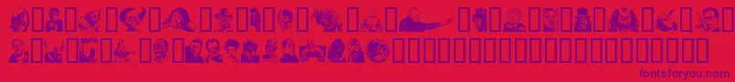 MONSP    Font – Purple Fonts on Red Background