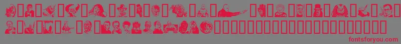 MONSP    Font – Red Fonts on Gray Background